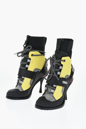 Dsquared2 Stivaletti TECHNO HIKING in Pelle e Tessuto con Lacci Bicolor 9cm Dsquared2
