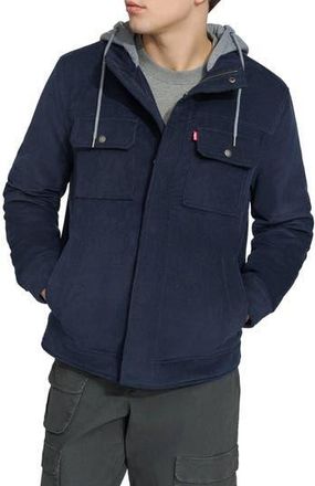 Levi's Hooded Corduroy Jacket in Navy at Nordstrom Rack, Size Medium