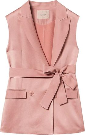 Twin-Set Blazer con cintura in raso - Rosa
