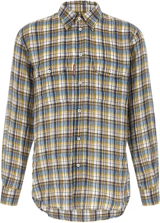 Dsquared2 Multicolor Linen Mens Blouse