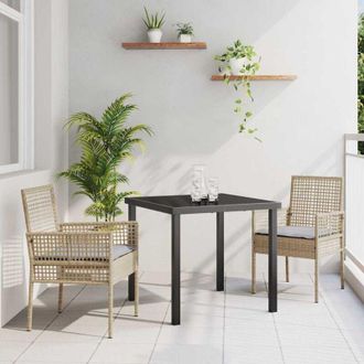 vidaXL Vidaxl - Conjunto De Comedor De Jard&iacute;n Con Coj&iacute;n 3 Pcs Beige Polirat&aacute;n