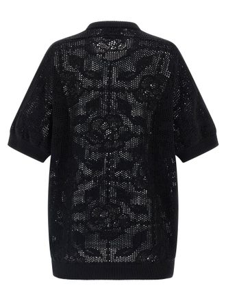 Nude Openwork Cotton Sweater - Black