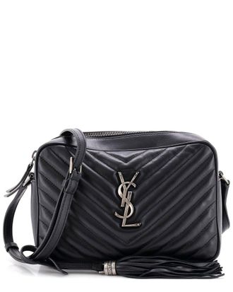 Saint Laurent Black Matelasse Chevron Leather Lou Camera Bag Small (Authentic Pre-Loved)