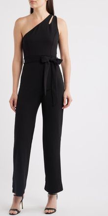 Nikki Lund Harlow One-Shoulder Jumpsuit in Black at Nordstrom, Size X-Large