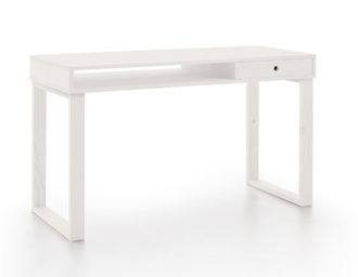 HOGAR 24 Escritorio de madera maciza natural, color blanco