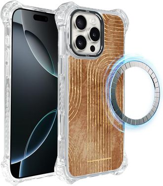 OEM Funda Para Iphone 16 Pro Ibizu Dropguard Ultra Con Magsafe, Estilo Bohemio, L&iacute;neas Geom&eacute;tricas