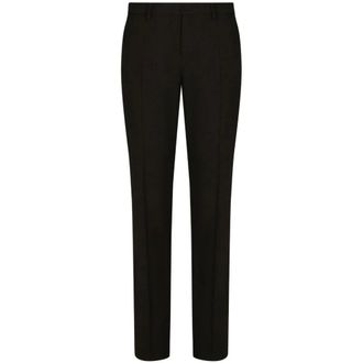 Dolce & Gabbana Suit Trousers, male, Black, Size: 2XL Black Slim Cut Trousers