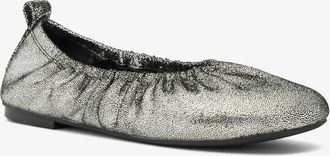 Michael Kors Bri Ruched Metallic Leather Ballet Flat