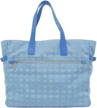 Chanel Pre-owned Tote Bags, female, Blue, Size: ONE SIZE Pre-owned Vintage Nylon Tote Bag