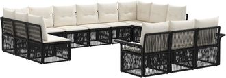 vidaXL Conjunto De Sof&aacute;s De Jard&iacute;n 13 Uds. Negro Rat&aacute;n Sint&eacute;tico Vidaxl