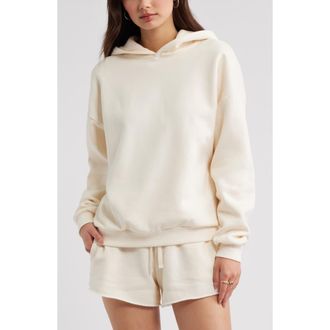BP. Relaxed Fleece Hoodie in Ivory Antique at Nordstrom, Size Xx-Small