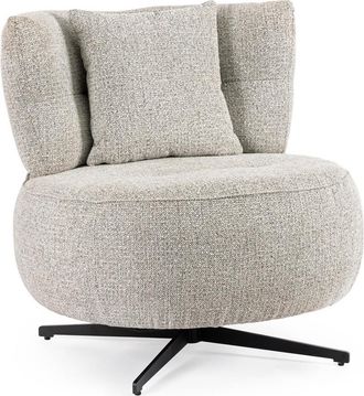 BIZZOTTO 360° drehbarer Design Sessel Gonnie, Chenille Hellgrau