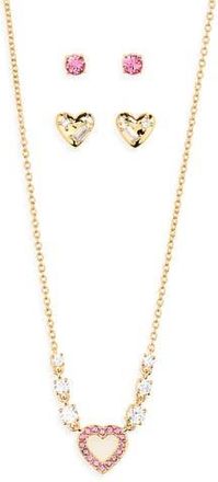 Nadri Valentines Day Capsule 3-Piece Stud Earrings & Necklace Set in Gold at Nordstrom Rack