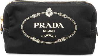 Prada Tweedehands Canvas Canapa Logo Etui