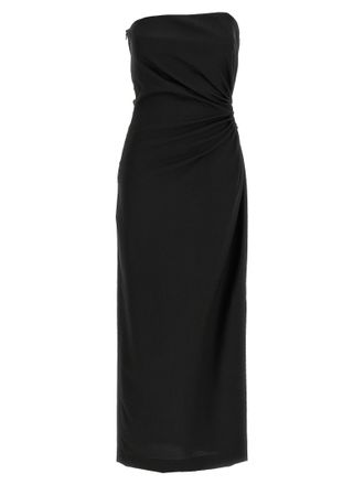 Max Mara Black Virgin Wool Long Womens Dress