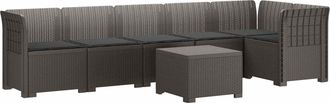 vidaXL Sof&aacute; De Jard&iacute;n Para 6 Personas Con Cojines Estilo Rattan Pp Vidaxl