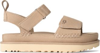 UGG Womens Suede Sandals with Adjustable Strap in Beige - Tan - Size UK 7