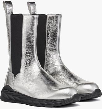 MCM Skywander Boots In Metallic Calf Leather