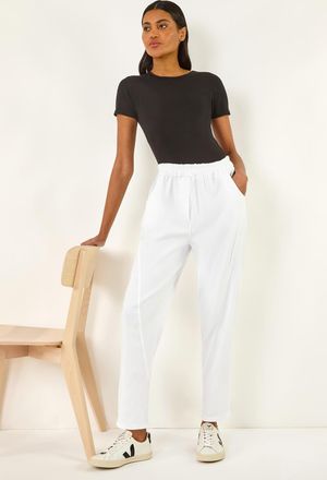 Roman Seam Detail Cropped Stretch Trouser