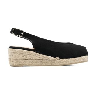 Castaner Schoenen, Dames, Zwart, 39 EU, Leer, Dosalia 55mm Wedge Sandalen