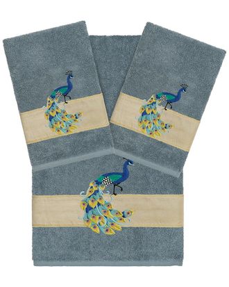 Linum Home Textiles 100% Turkish Cotton Penelope 3Pc Embellished Towel Set
