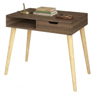 Dmora Consola Santerno, Un Compartimento, Color Marr&oacute;n, Estructura Marr&oacute;n, 90x60x80h Cm Marr&oacute;n Nogal