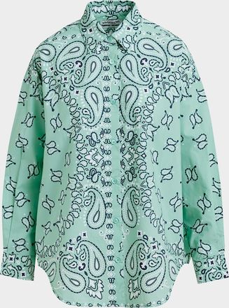 Essentiel Histende Bandana-Printed Cotton Shirt