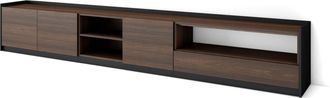 Skraut Home Skraut Home - Mueble Tv, Televisi&oacute;n, 310x37x50cm, Para Tv Hasta 80, Roble Oscuro Y Negro