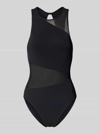 Arena Slim Fit Badeanzug mit semitransparenten Partien in Black, Gr&ouml;&szlig;e 34