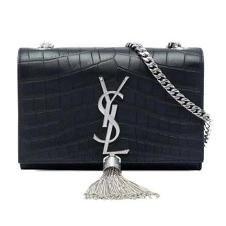 Saint Laurent Tweedehands leren schoudertassen - Dames - Pre-owned - Zwart - Maat: ONE Size Leer