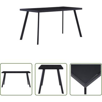 vidaXL Tavolo in vetro temperato - Tavolo da Pranzo Nero 140x70x75 cm in Vetro Temperato