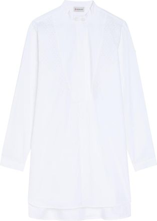 Moncler Embroidered Cotton-poplin Shirt - White - 42 (UK10 / S)