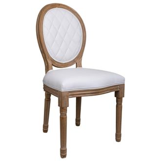 Wanderlust Deco Silla de madera tapizada blanca 48x46x48/96
