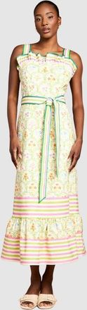 Coast Printed Ruffle Midi Dress in Ivory at Nordstrom, Size 14