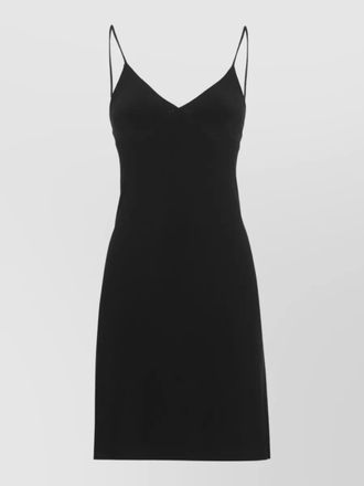Norma Kamali fitted knee length dress sleeveless v neckline