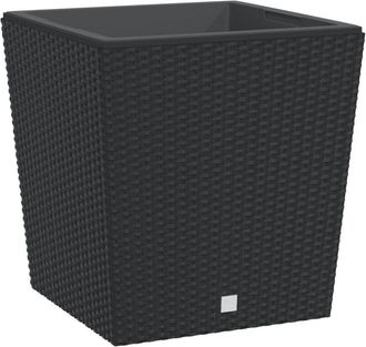 vidaXL Planter with Removable Inner Anthracite 37 / 64 L PP Rattan vidaXL