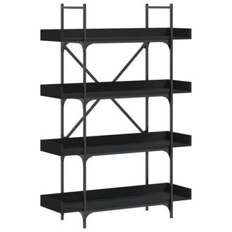 Berkfield Home Bookcase 4-Tier Black 100x33x145.5 cm Engineered Wood