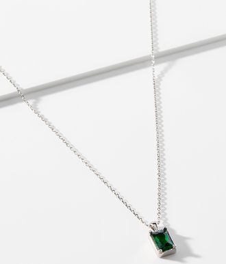 Simons Womens Rectangular crystal necklace