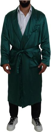 Dolce & Gabbana Groene Zijden Taille Riem Badjas Nachtkleding - Heren - Badjassen - Groen - S - Nachtkleding