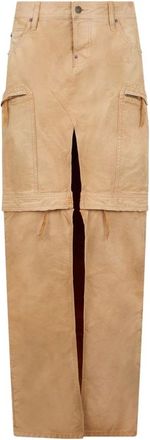 Dsquared2 Utility Distressed Maxi Rok - Dames - Maxi Rokken - Beige - XS - Katoen - Rokken