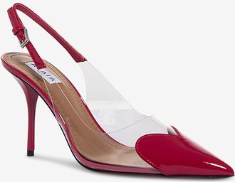 Alaia Slingback-Pumps aus Plexiglas und Lackleder Le Coeur 90
