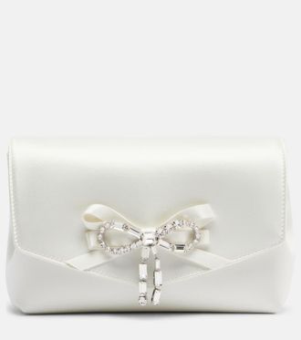 Jimmy Choo London Soft Bow Mini embellished satin clutch