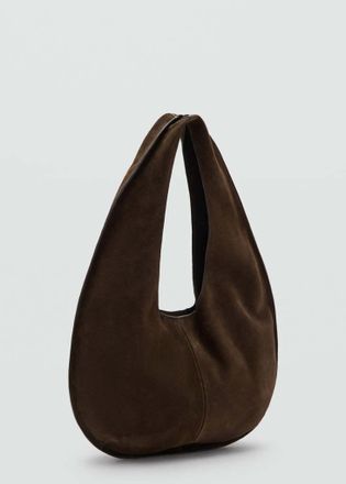 Mango Borsa piccola crosta di cuoio cioccolato - Donna - Taglia unica - MANGO