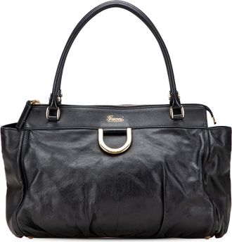Gucci Pre-owned Womens D Ring Tote Bag - Black Leather - One Size