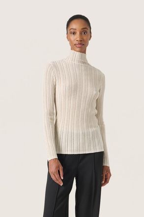 Soaked In Luxury SLLaisa Metallic Turtleneck Pullover in Silver at Nordstrom, Size Xx-Large