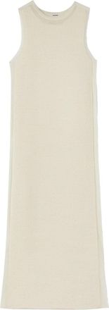 Jil Sander semi-sheer knit long dress - women - Silk/Alpaca/Wool - 36 - White
