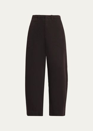 Vince Washed Cotton Twill Mid-Rise Utility Pants