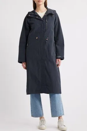 Ilse Jacobsen Rainvision Waterproof Hooded Long Raincoat in Dark Indigo at Nordstrom Rack, Size 4 Us / 34 Fr