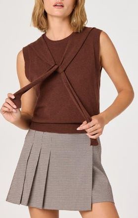 ASTR the Label Scarf Tie Sleeveless Sweater in Brown at Nordstrom Rack, Size X-Large