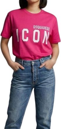 Dsquared2 Womens Icon Graphic T-Shirt In Pink